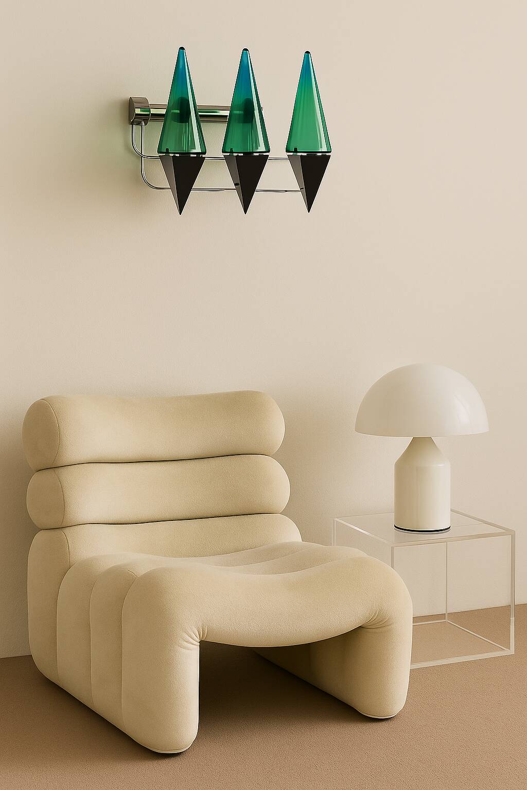 Important applique by Guido De Majo for DMI 1970s