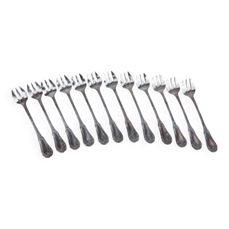 12 silverplated cake forks