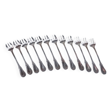 12 silverplated cake forks