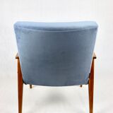 Vintage blue grey jade chair, 1970s