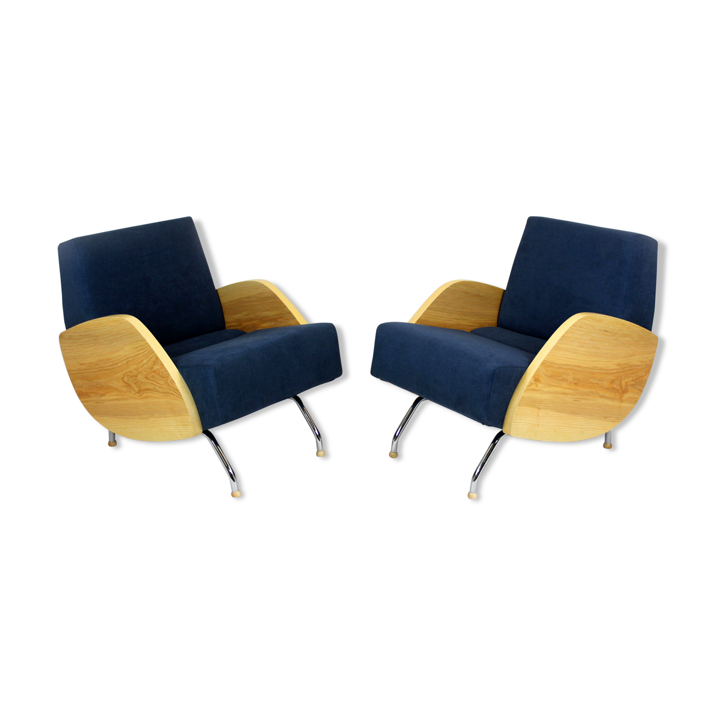 Mid-century r-360 ash armchairs by Janusz Różański, 1960s, Set of 2