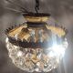 Plafonnier en cristal et laiton. Espagne, années 1950.