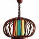 Rattan pendant light and vintage lampshade
