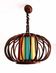 Rattan pendant light and vintage lampshade