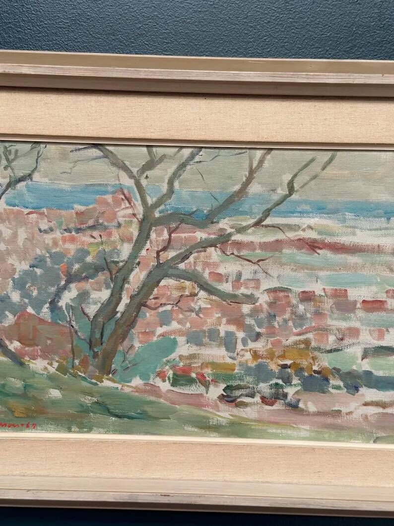 Original Swedish Oil on Canvas – “Landscape” by Rune Persson – Signed – Vintage & Framed – 46 × 65 cm (18.1" × 25.6")