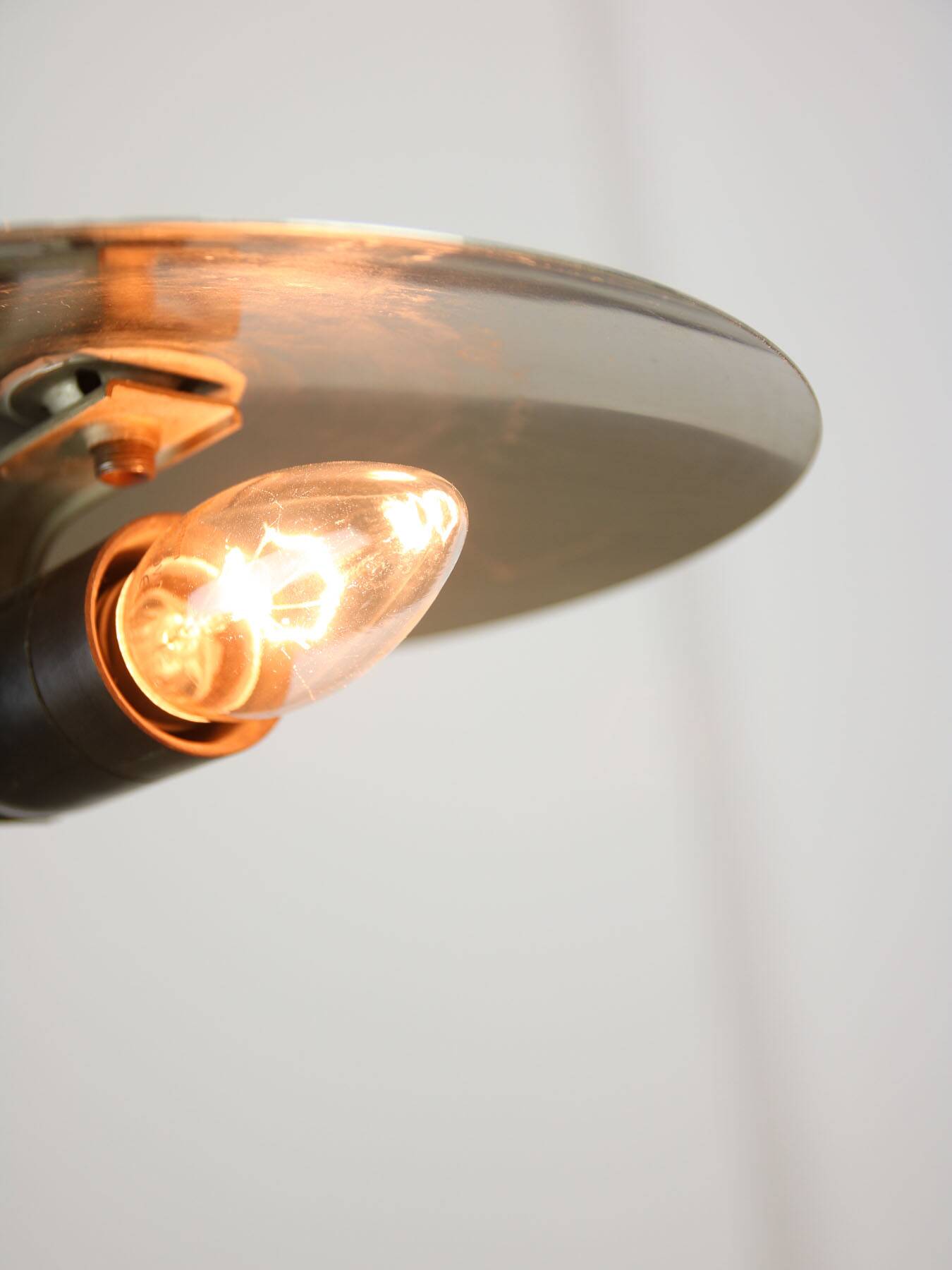 Mid-Century Italian Big Button Table Lamp in Chrome