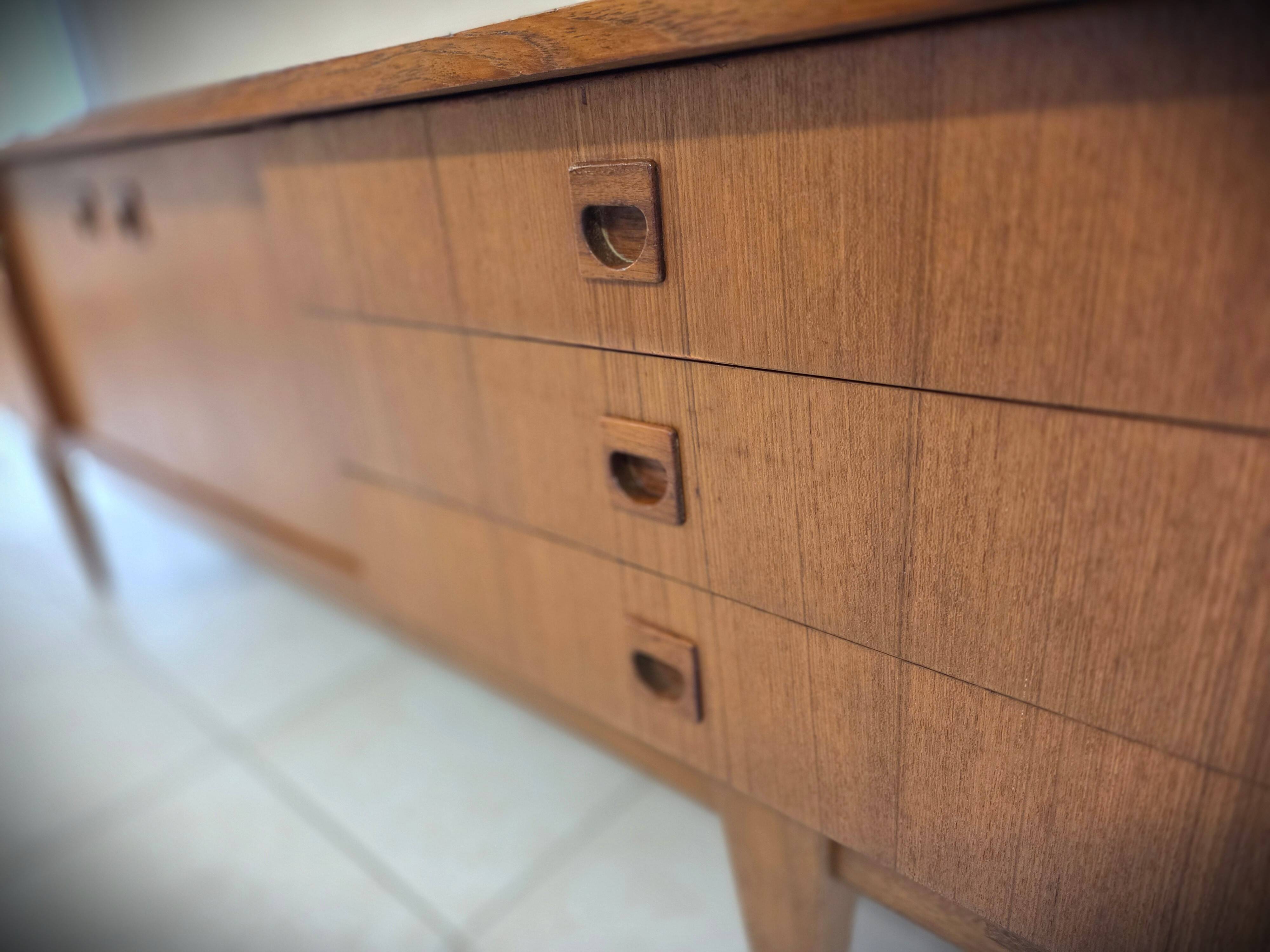 Scandinavian enfilade design in vintage teak