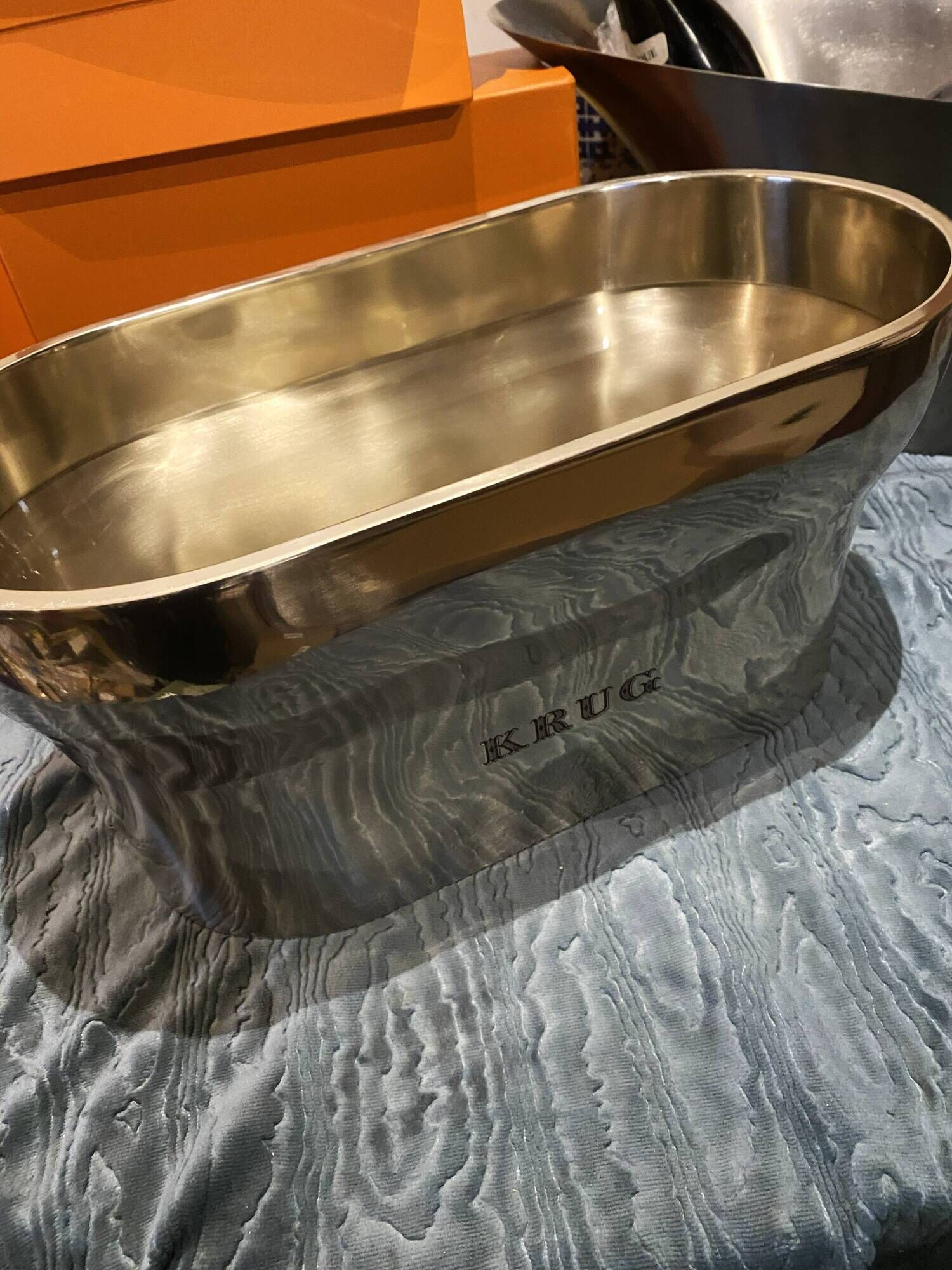 Vasque XXL KRUG in polished mirror tin Design François BAUCHET - Signed -