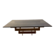 Vintage 1970s Square Coffee Table in Brass and Smoked Glass, David Hicks