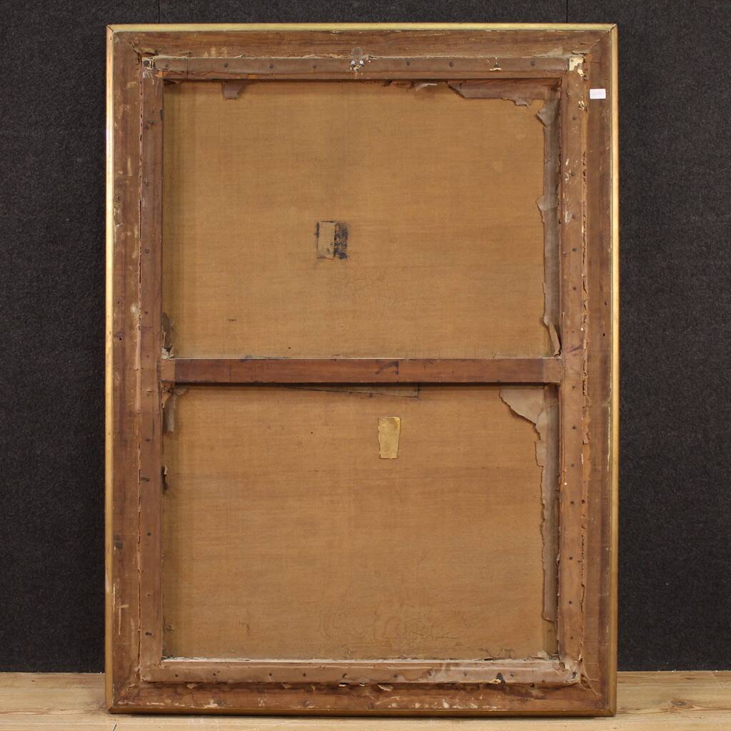 Spanish painting of an interior scene from the 20th century