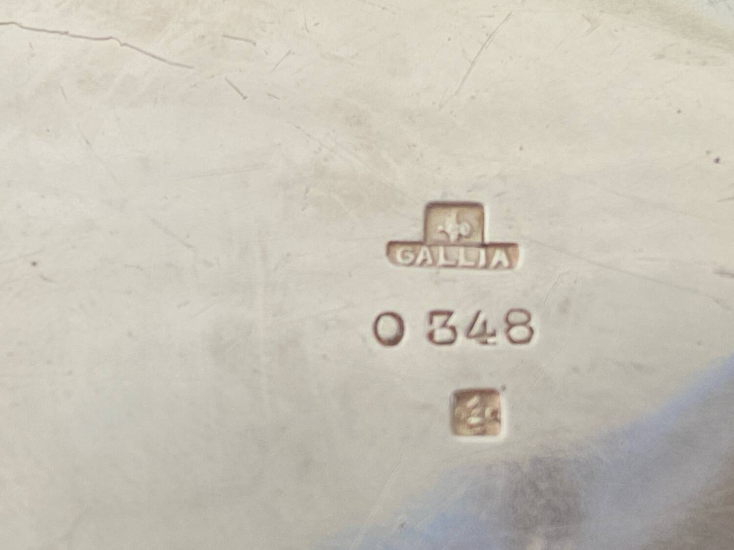 Gallia Art Deco glass and silver metal flower stand