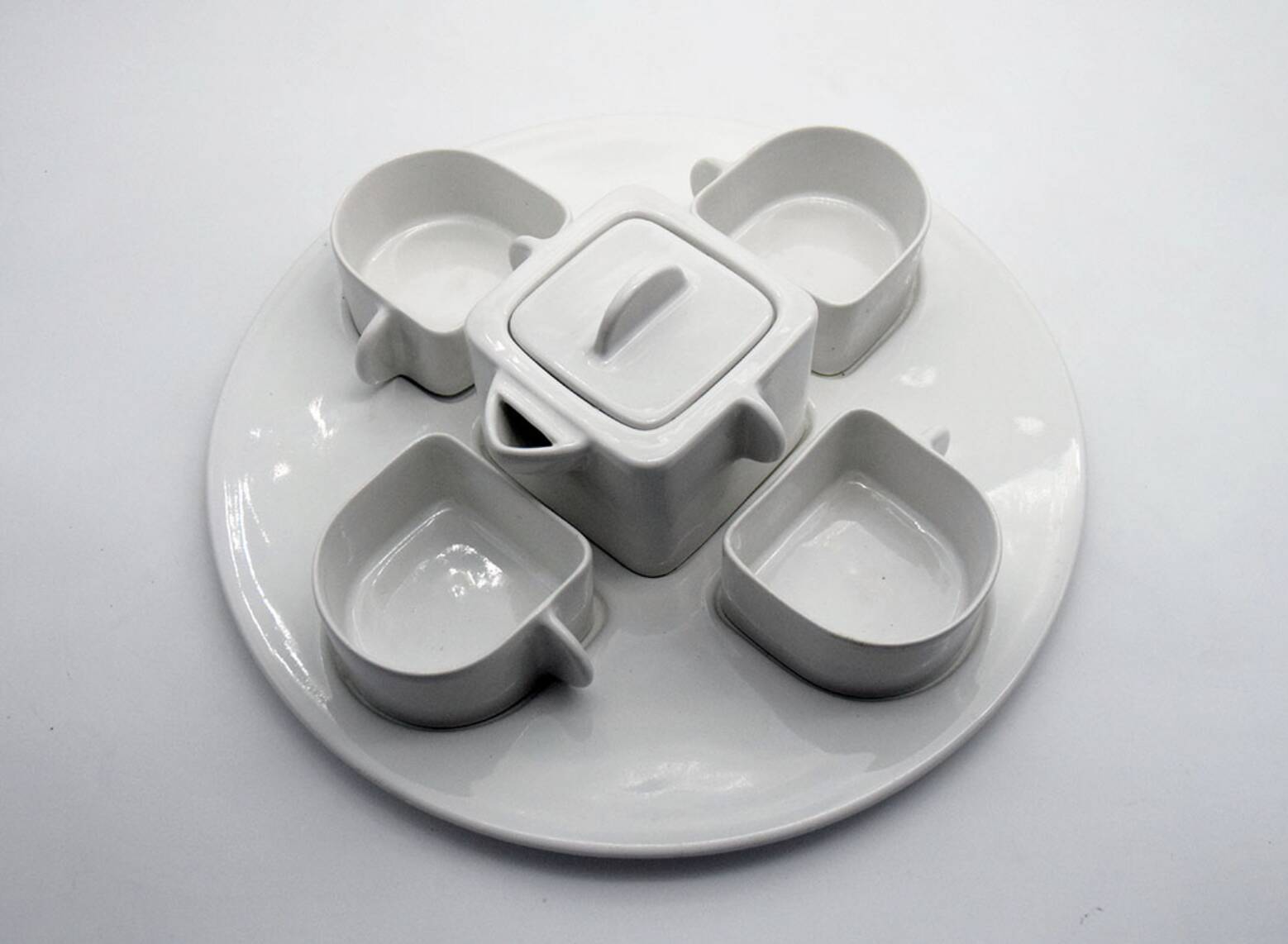 Angelo Mangiarotti for F.lli Brambilla Tea or Coffee Set, 1970s