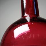 Small carafe, glass/crystal, antique ruby glass, engraved, 19th-20th century.