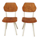 Paire de chaises ex Tchécoslovaquie TON Thonet Blanche et bois ciré
