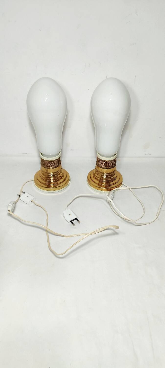 Par de lámparas de mesa. España, 1960s.