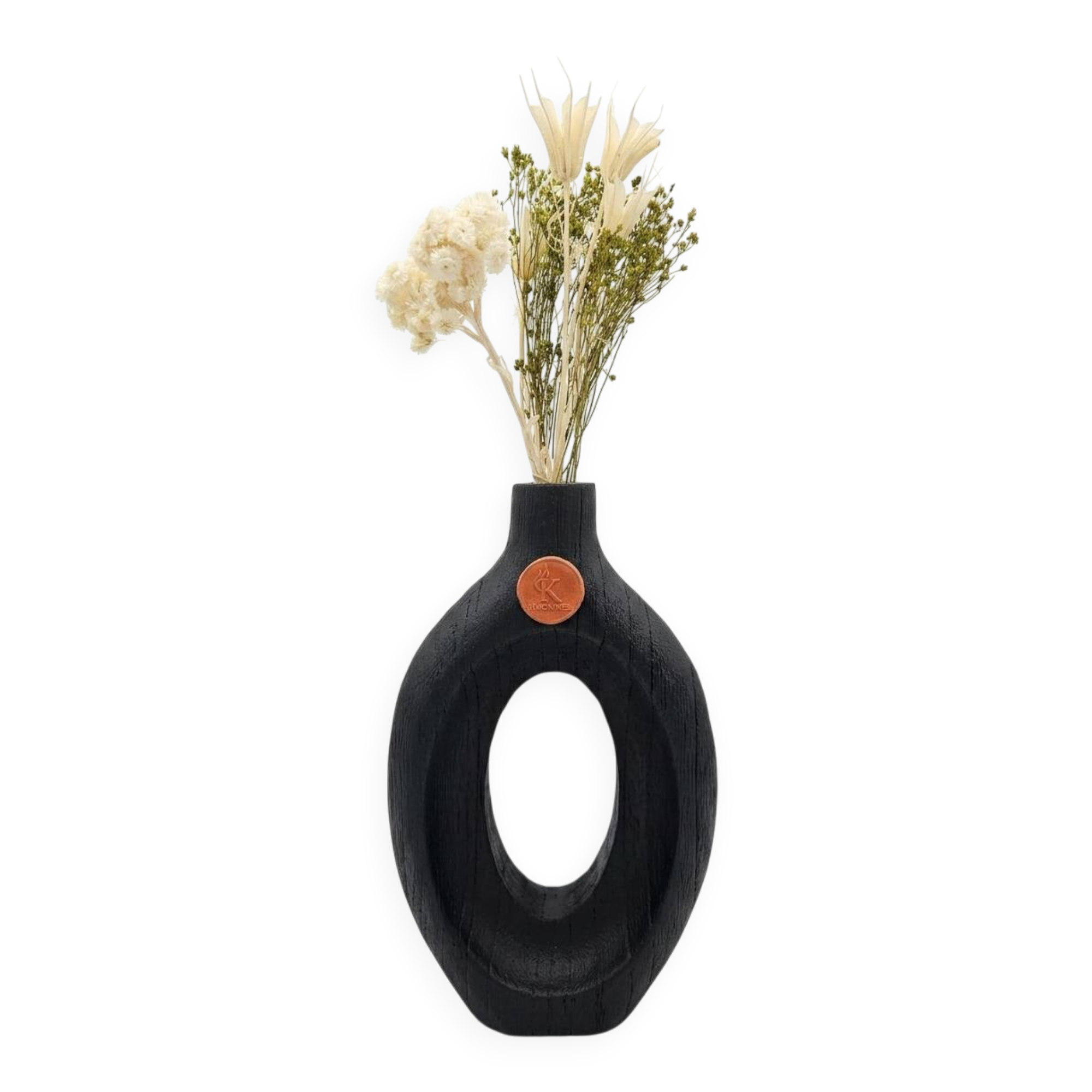 Burnt wood vase