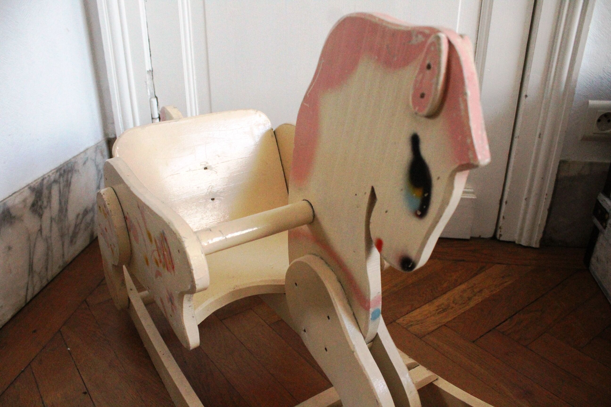 Vintage wooden rocking horse