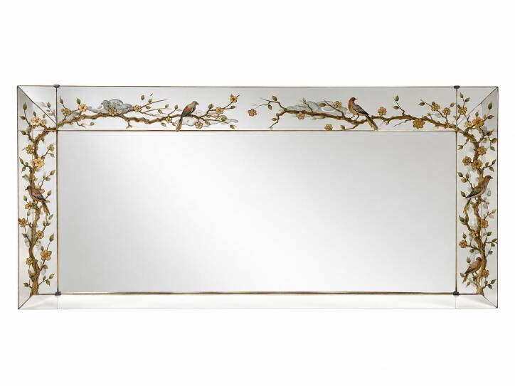 Art Nouveau gilded glass brasserie mirror
