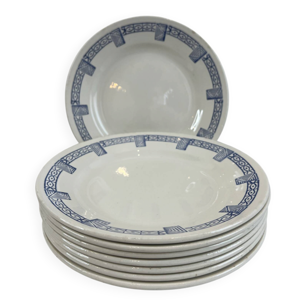 Gien collection Lorris - lot de 8 assiettes plates