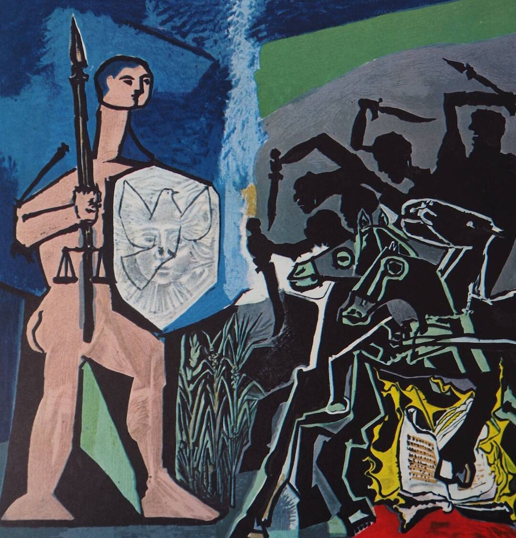 Pablo Picasso : La guerre - Lithographie en couleurs