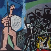 Pablo Picasso : La guerre - Lithographie en couleurs