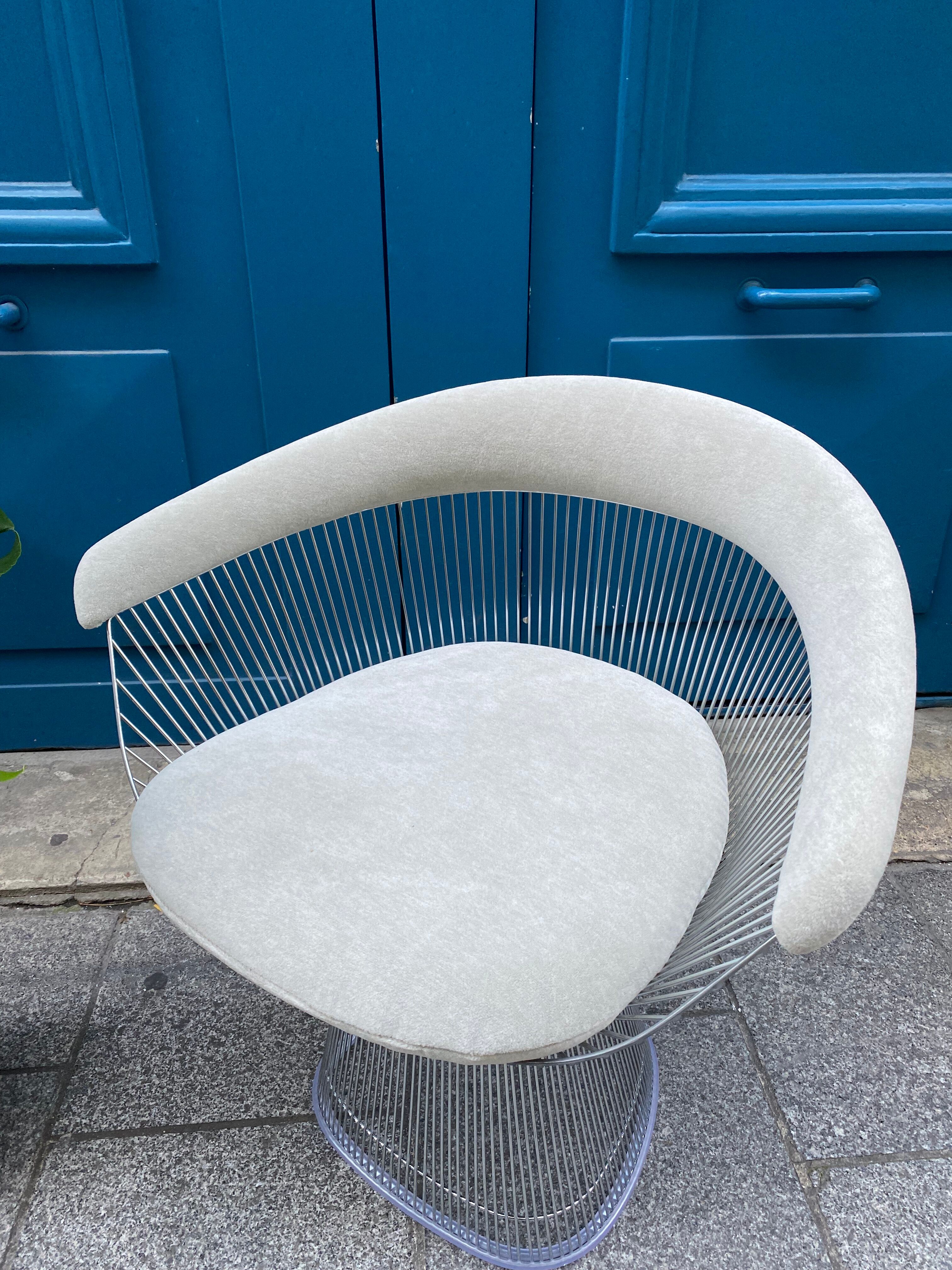 Velvet armchair by Warren Platner for Knoll