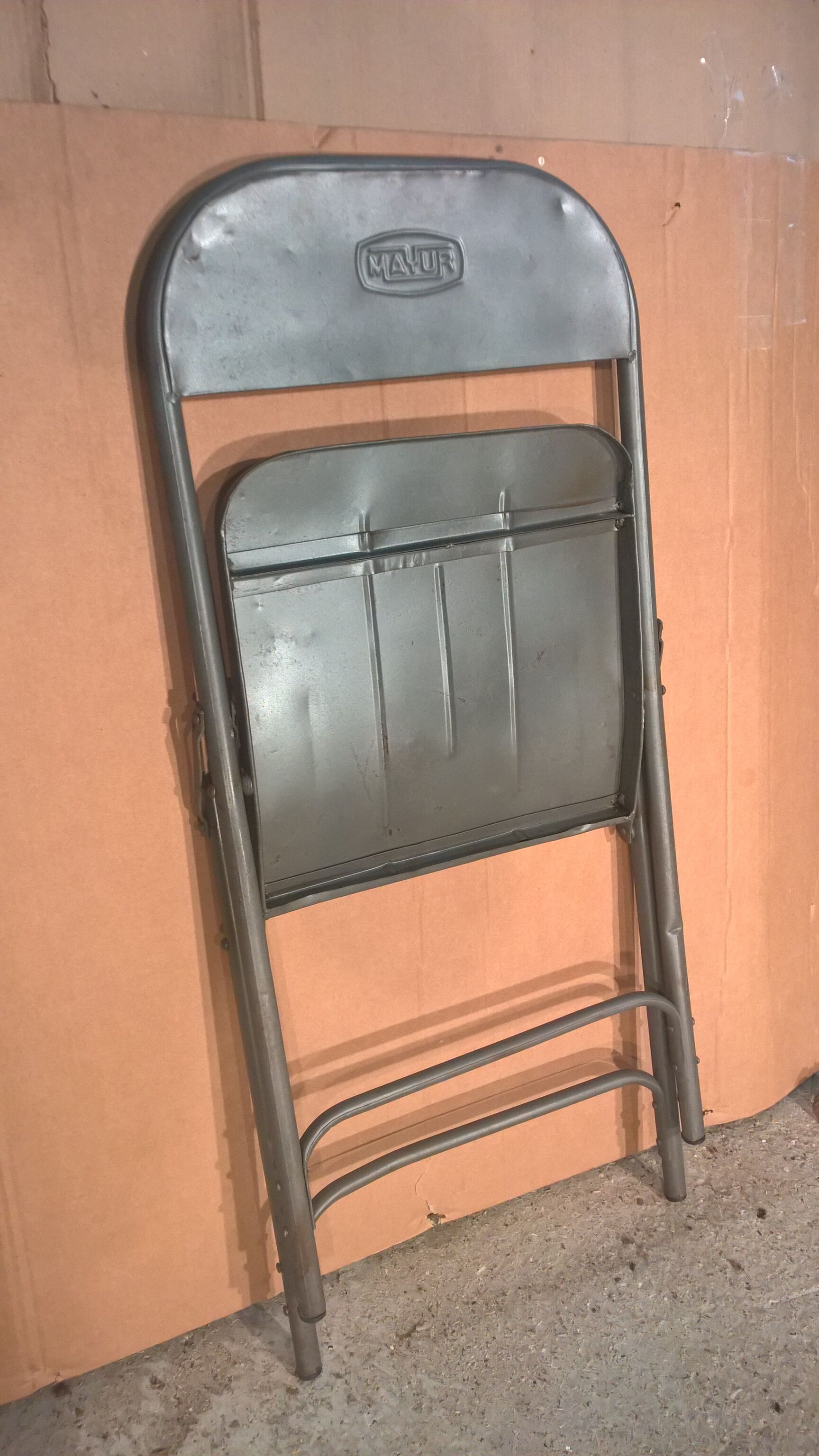 Industrial metal folding chair