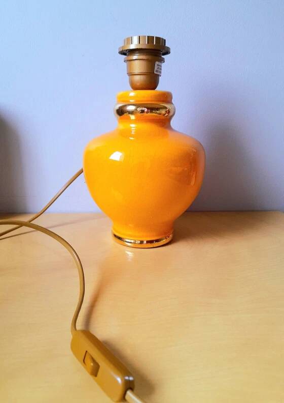 Lampe en céramique craquelée, Le Dauphin 1980.