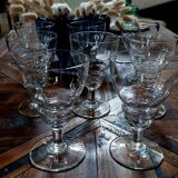 Lot de 8 verres anciens en cristal - Année 40-50