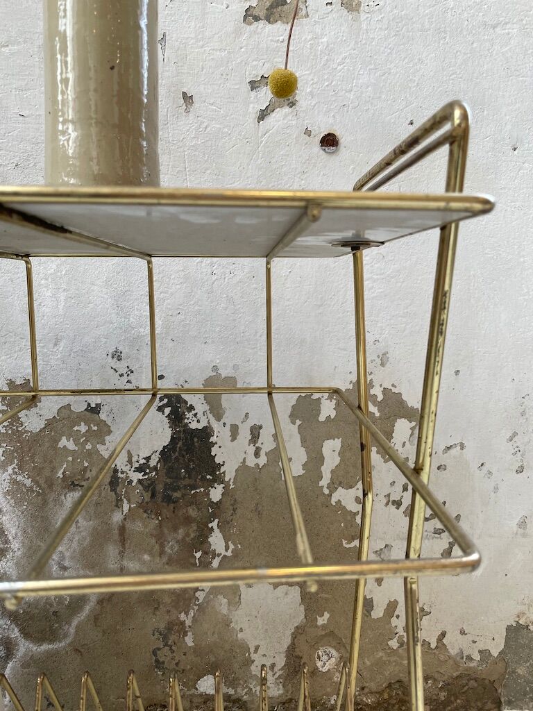 Vintage vinyl bedside side table