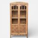 Art Deco glass-fronted Parisian wardrobe in solid raw walnut