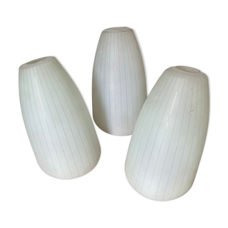 3 asymmetrical glass globes