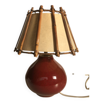 Lampe céramique rouge