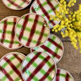 Lot de 12 assiettes dessert anciennes, modèle Sousse de Digoin Sarreguemine