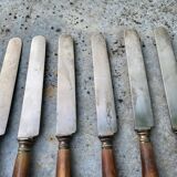 Series of 6 knives steel horn handle