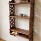 Vintage wall shelf in oriental or Moorish style, handcrafted by a cabinetmaker.