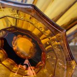 Czech Art Deco amber glass vase
