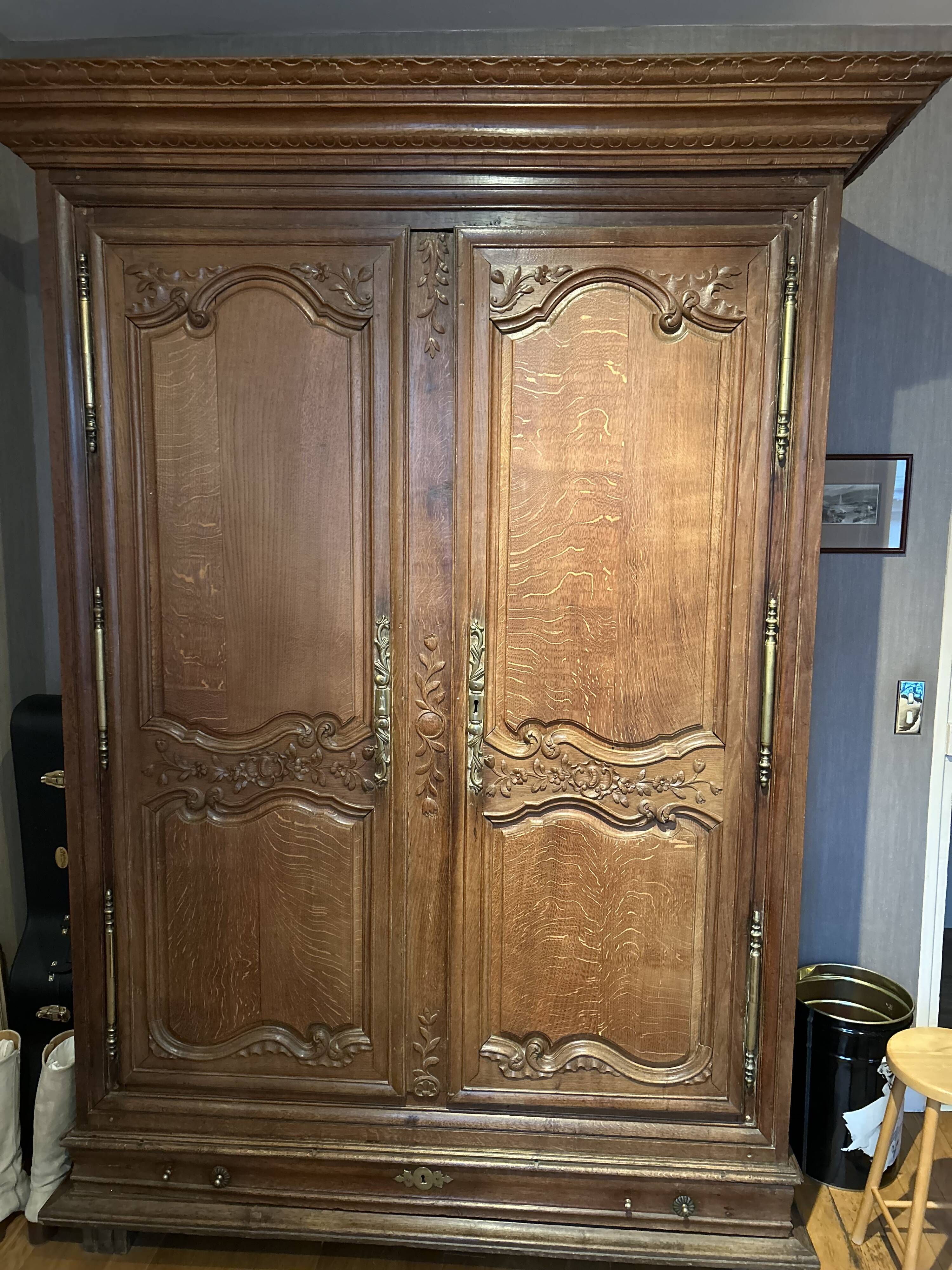 19th century Norman oak wardrobe