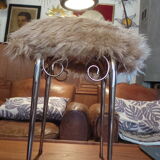 Vintage fur stool