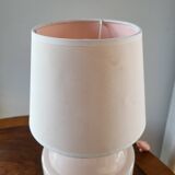 Lampe à tafel art déco, verre clichy rosé avec couleur goudkleurige afwerking, Frankrijk