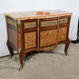 Commode en Bois de Rose et Amarante, style Transition Louis XV / Louis XVI – Fin XIXe