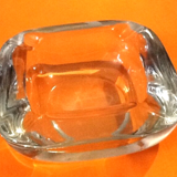 1970s paved ashtray transparent glass