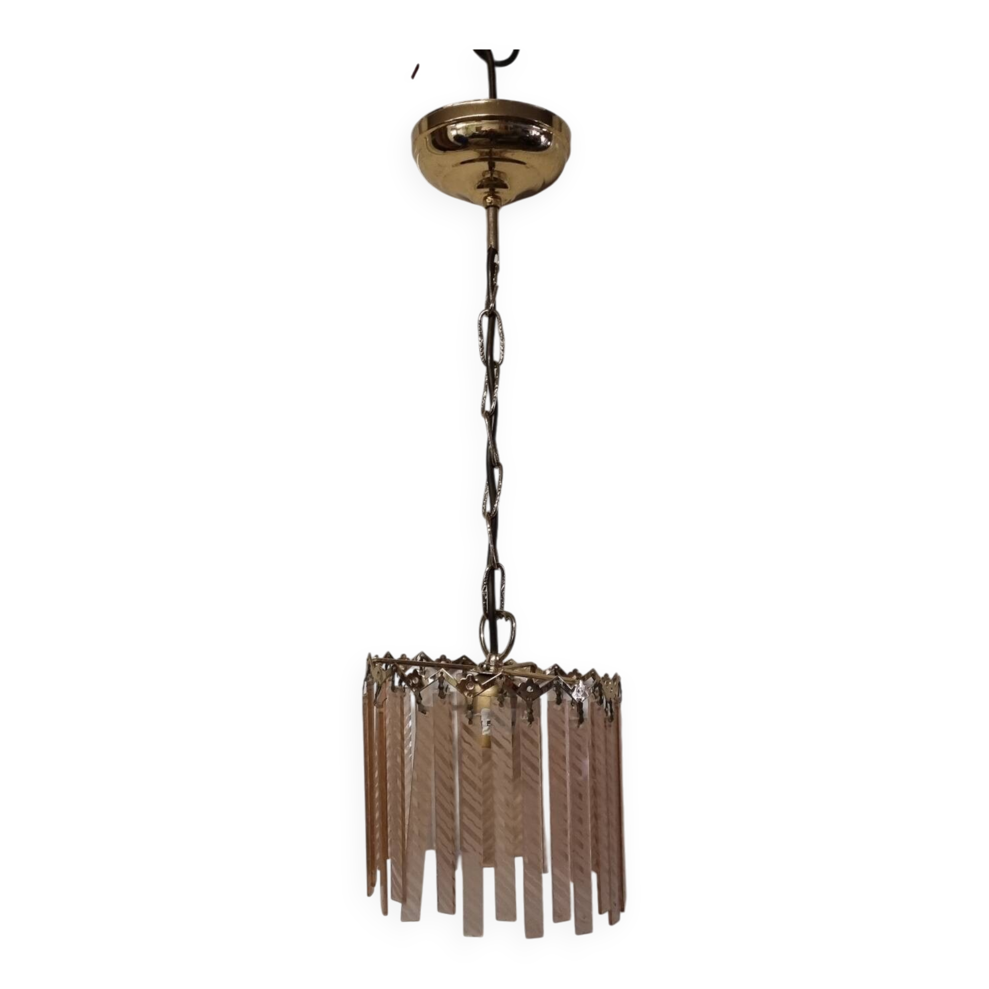 Suspension with pink glass pendants, 1980s