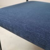 Pair of Postmodern armchairs in steel and mahogany, 1970s