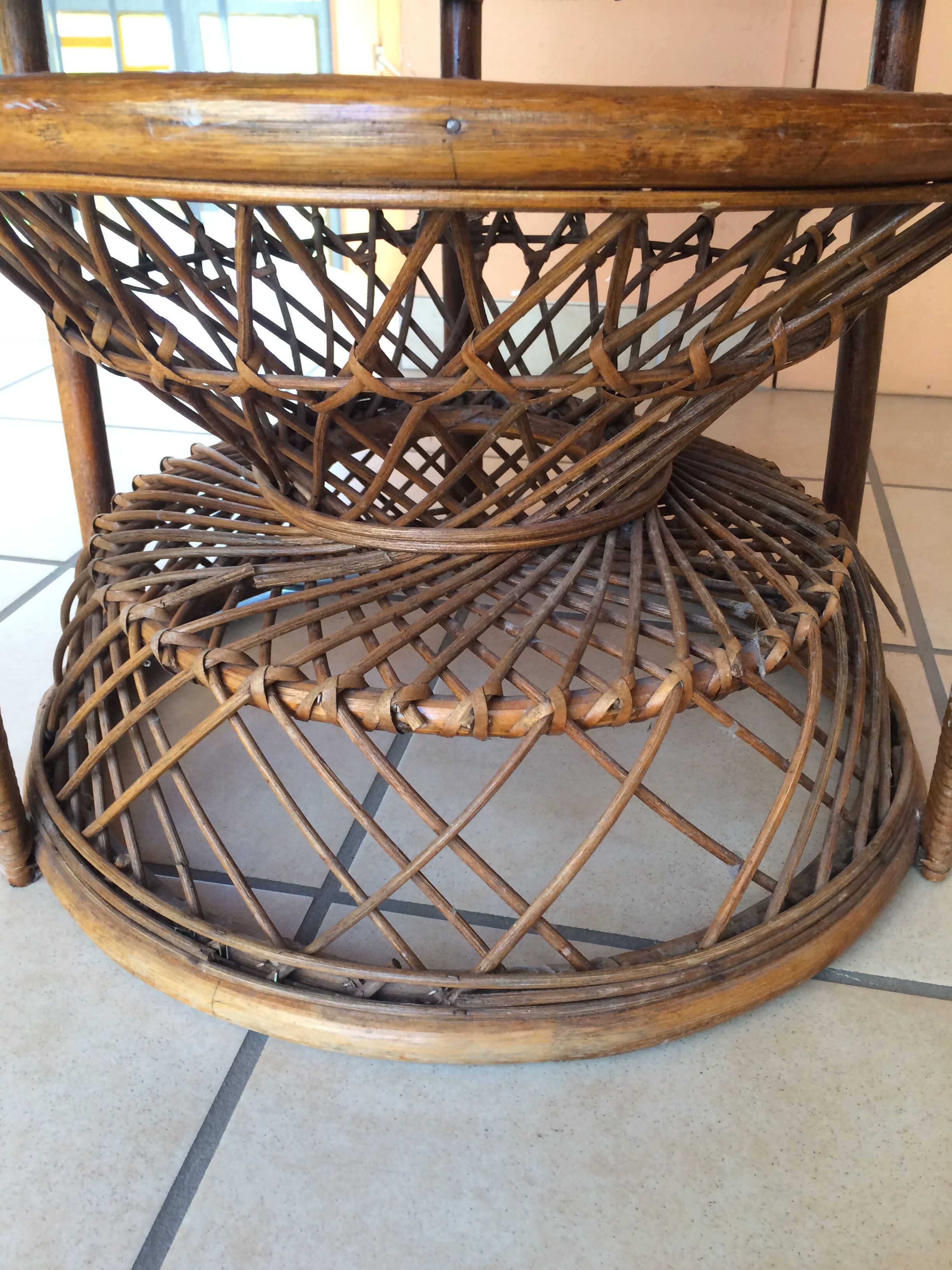 Emmanuelle Peacock vintage armchair 70