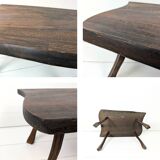 Mid Century Table d'appoint Tabouret de fleur Banc de fleur Tabouret Table basse en bois massif Brut