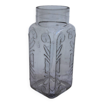 Antique engraved glass jar