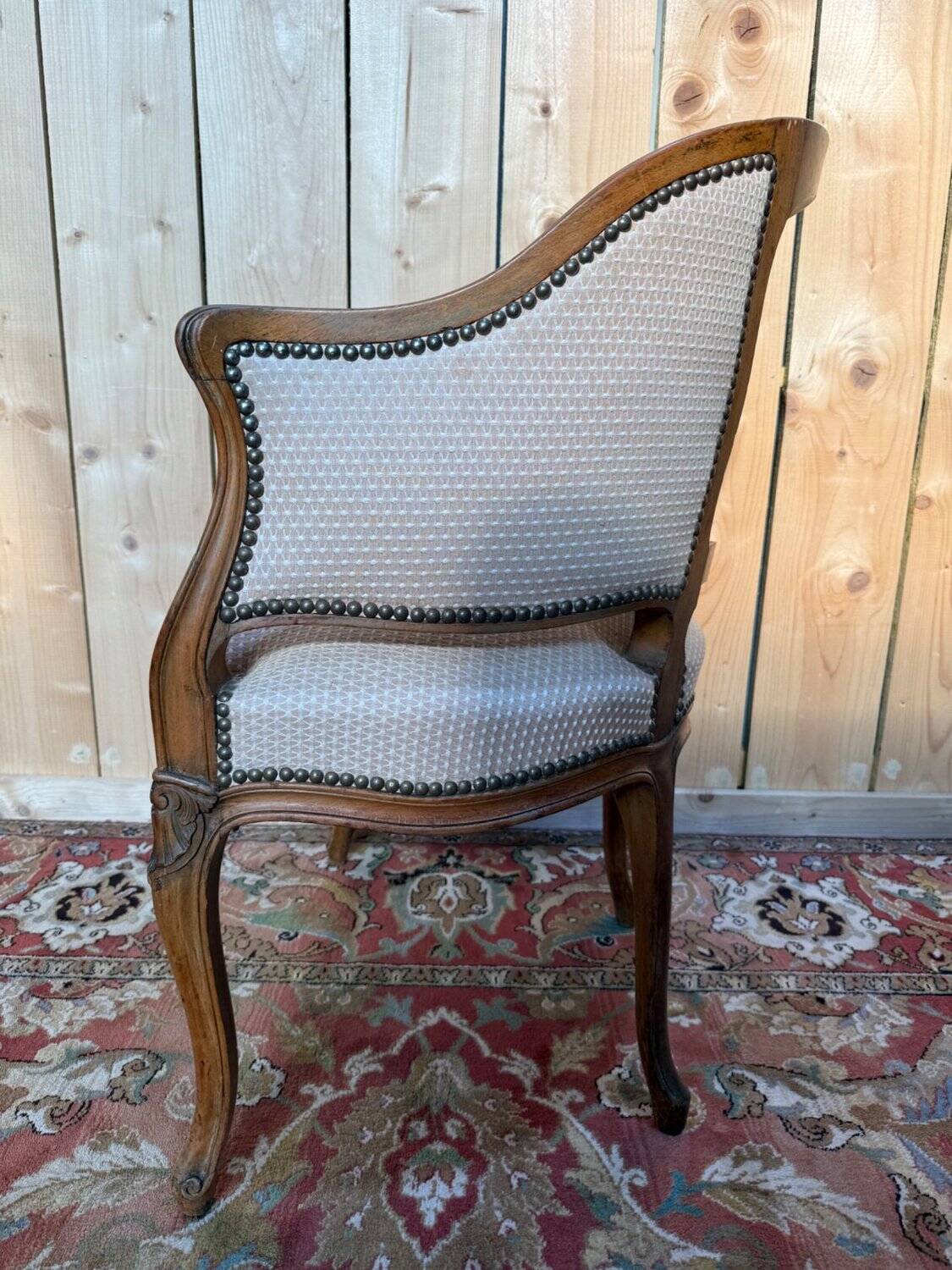 Office chair in wicker – Louis XV style – Walnut – 19th century