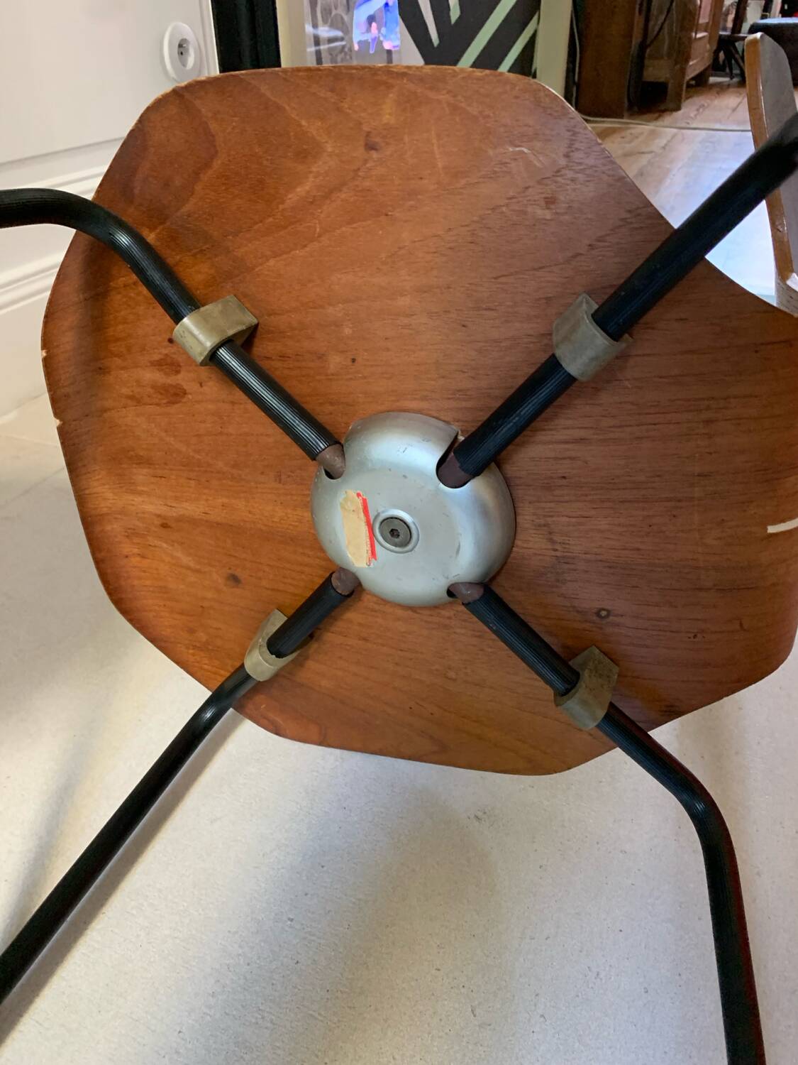 Two Arne Jacobsen "hammer" chairs