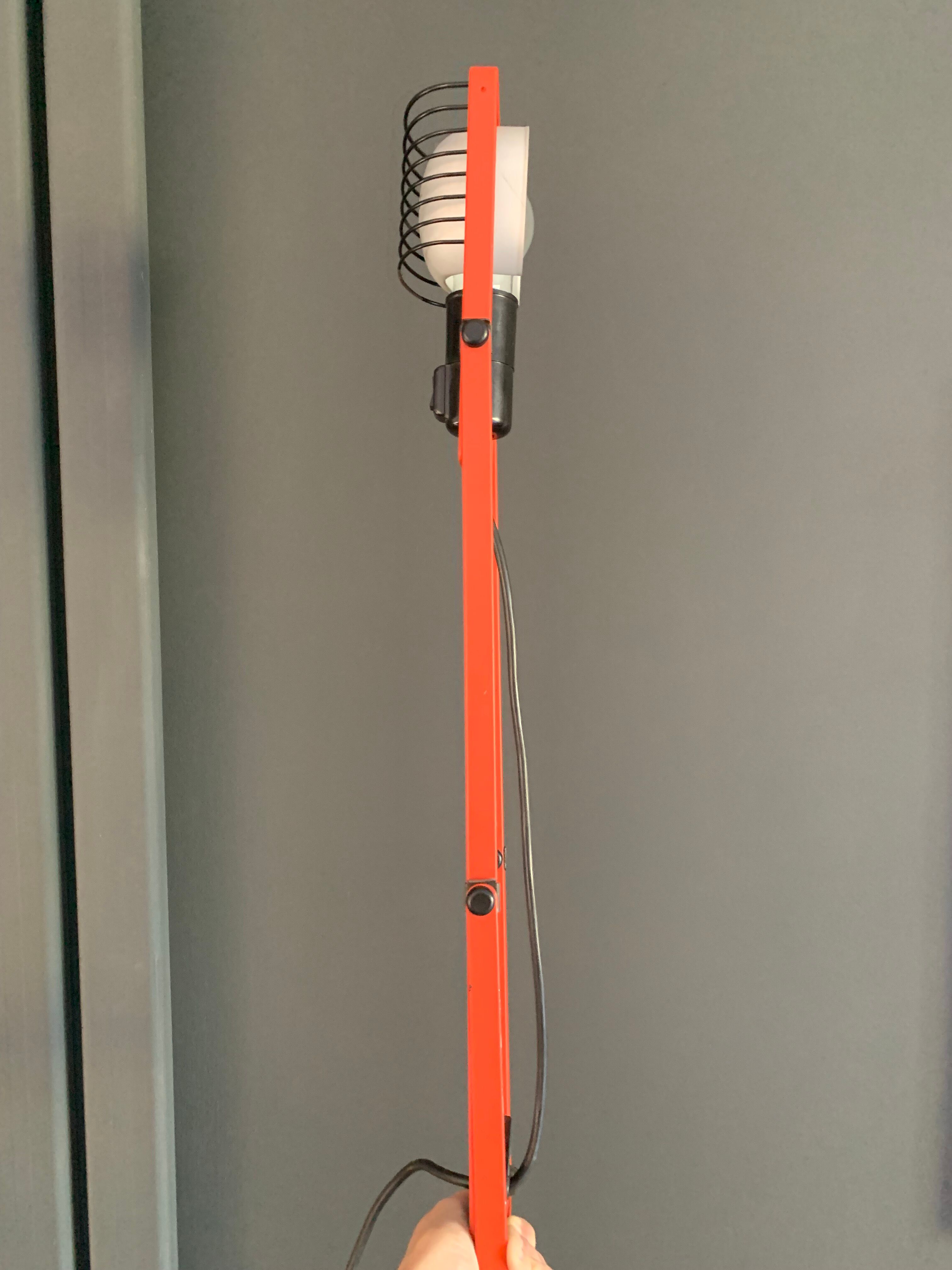 Red lamp model "Sintesi" of tavolo by Ernesto Gismondi for Artemide / Italy 70s